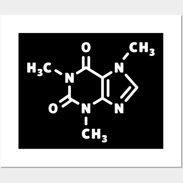 Caffeine Molecule for Coffee Lovers, Baristas and Chemistry Teachers and Students Wall Art by Ionport